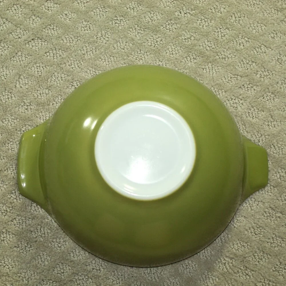 VINTAGE PYREX Set of 4 Verde Green Cinderella Nesting Mixing Bowls 441 - 444